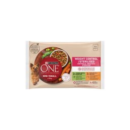 Purina ONE MINI Weight Control/Steril Pulykával és csirkével nedves kutyaeledel 4x85g