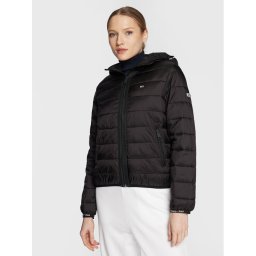 Tommy Jeans Pehelykabát Quilted Tape DW0DW15168 Fekete Regular Fit