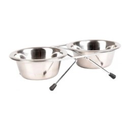 Flamingo Arjun duo fémtál 2x800 ml - ezüst 1 db