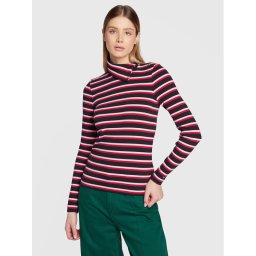 Tommy Hilfiger Blúz Button Rib WW0WW37209 Sötétkék Slim Fit