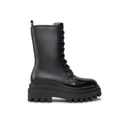 Calvin Klein Jeans Bakancs Flatform Laceup Boot Patent YW0YW00852 Fekete