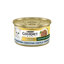 GOURMET GOLD Succulent Delights Óceáni hallal nedves macskaeledel 85g