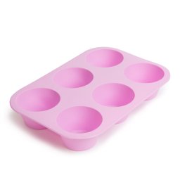 Szilikon muffin sütőforma pink - 6 adagos