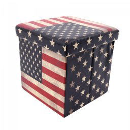 Kocka összecsukható puff tárolórésszel, 38x38x38cm USA