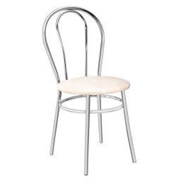 Konyhai/nappali szék 88x40x48cm Bistro króm acél + krémszínű műbőr