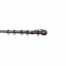 Függyönykarnis, széthúzható, fém, 19 mm, 110 - 200 cm, fekete arany Mira 32375