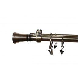 Dupla függönykarnis antik réz színű, fém 19 + 16 mm / 200 cm + kiegészítők DE-SJ87A