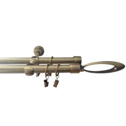 Dupla függönykarnis antik réz, fém 19 mm / 240 cm + kiegészítők YF035240D-SN