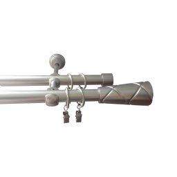 Dupla függönykarnis nikkel, fém 19 mm / 200 cm + kiegészítők YF068200D-SN