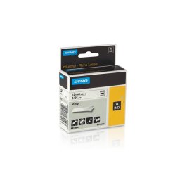 DYMO Feliratozógép szalag, vinil, 12 mm x 5,5 m, DYMO "Rhino", fehér-fekete