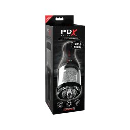 PDX Elite Rotobator - művagina, maszturbátor férfiaknak (átlátszó-fekete)