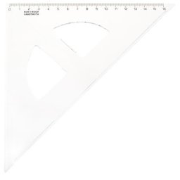 Háromszög vonalzó, műanyag, 45 °, 16 cm, KOH-I-NOOR