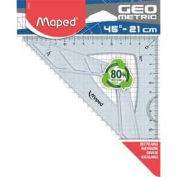 Háromszög vonalzó, műanyag, 45°, 14 cm, MAPED "Geometric"