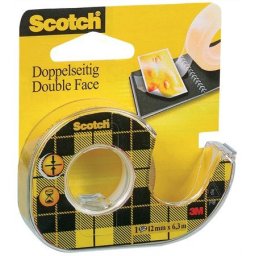 Ragasztószalag, kétoldalas, adagolón, kézi, 12,7 mm x 6,3 m, 3M SCOTCH