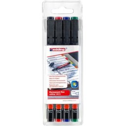 Alkoholos marker készlet, OHP, 0,3 mm, EDDING "140 S", 4 különböző szín
