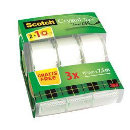 3M SCOTCH Ragasztószalag, adagolón, kézi, 19 mm x 7,5 m, 3M SCOTCH "Magic Tape 810",2+1