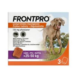 FRONTPRO rágótabletta kutyáknak L 25-50 kg 136 mg 3 tabletta