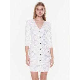 Blugirl Blumarine Kötött ruha RA3105-MA18F Fehér Slim Fit