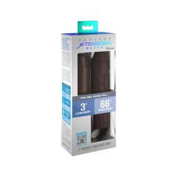 Pipedream - X-TENSION Elite 3 - heregyűrűs péniszköpeny (barna)