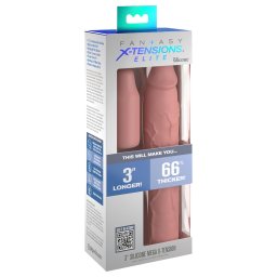 Pipedream X-TENSION Elite 3 - vágható hosszabbító péniszköpeny (testszínű)