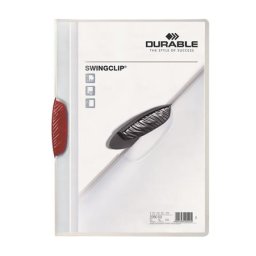 DURABLE Gyorsfűző, klipes, A4, DURABLE "Swingclip(R) 30", piros