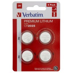 VERBATIM Gombelem, CR2025, 4 db, VERBATIM "Premium"
