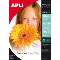 APLI Fotópapír, tintasugaras, A4, 180 g, fényes, APLI "Everyday"