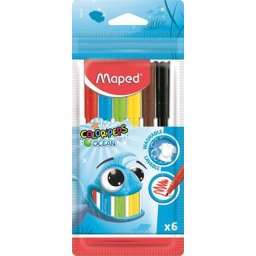 MAPED Filctoll készlet, 2 mm, kimosható, MAPED "Color'Peps Ocean", 6 különböző szín