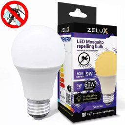 Zelux E27 9W rovarriasztó LED izzó - UV-mentes, szúnyogriasztó fény, 630 lumen