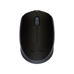 LOGITECH Egér, vezeték nélküli, optikai, közepes méret, USB, LOGITECH "M171", fekete