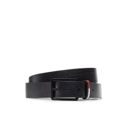 Tommy Jeans Férfi öv Tjm Elevated Flag Leather 3.5 AM0AM08570 Fekete