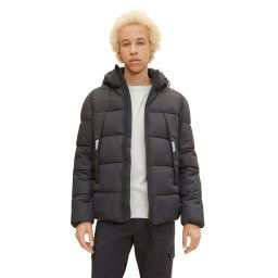 Tom Tailor Denim Pehelykabát 1032429 Fekete Regular Fit