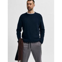 Selected Homme Sweater 16079776 Sötétkék Regular Fit