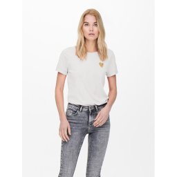ONLY Póló Kita 15244714 Fehér Regular Fit