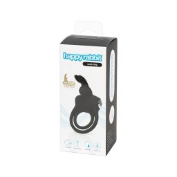 Happyrabbit Cock - vízálló, akkus pénisz- és heregyűrű (fekete)