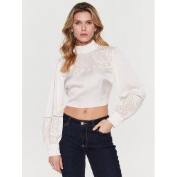 Guess Blúz Angela W3RH19 WEFC2 Ekru Regular Fit