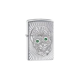 49172 Zippo öngyújtó magasfényű króm, Sugar Skull minta, Swarovski kristályokkal díszített