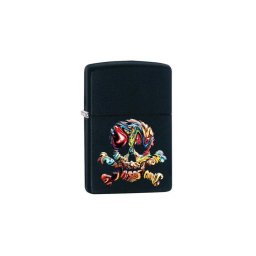 49187 Zippo öngyújtó fekete színben - Színes Koponya