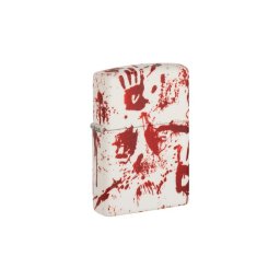 49808 Zippo öngyújtó Matt fehér, véres kéznyomok