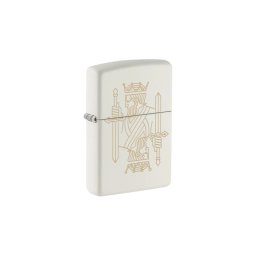 49847 Zippo öngyújtó Matt fehér, király és királynő minta