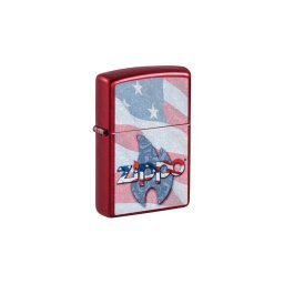 49781 Zippo öngyújtó Piros, amerikai zászló