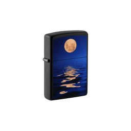49810 Zippo öngyújtó Matt fekete, holdfényes tenger, UV fényben világít
