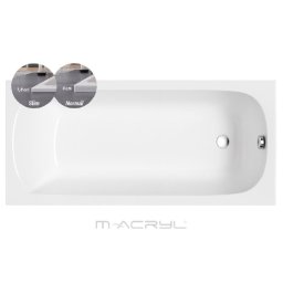 M-acryl Mira Slim 180x80 cm egyenes akril kĂĄd+lĂĄb