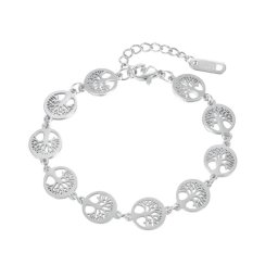 Orvosi fém női karkötő, életfa szimbólummal