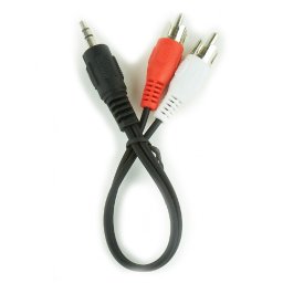 3.5mm jack / 2RCA audio kábel 0.2m fekete Gembird (CCA-458/0.2)
