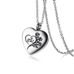 Kegyeleti szív medál nyaklánccal, orvosi fémből