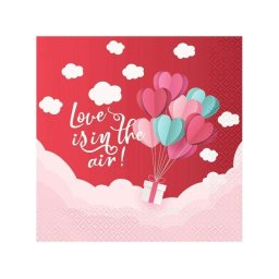 szalvéta love is in the air red 20 db-os 33x33 cm