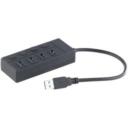 USB 3.0 hub 4 porttal külön-külön kapcsolható akár 5 Gbits sebességgel