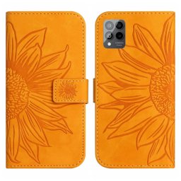 ART SUN FLOWER pénztárca tok szíjjal T Phone Pro / T Phone Pro 2023 sárga