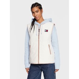 Tommy Jeans Mellény Reversible DW0DW14934 Ekru Relaxed Fit